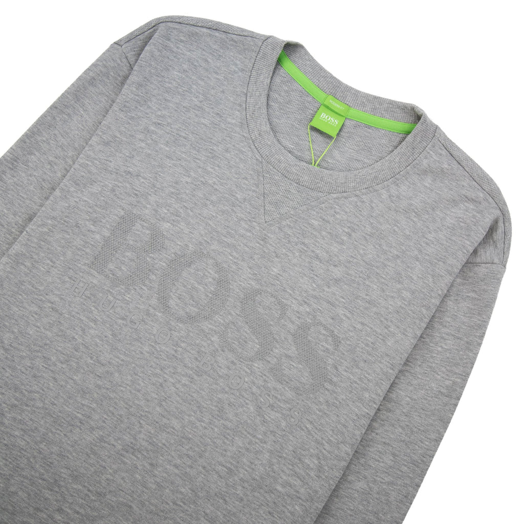 Hugo Boss Salbo Mesh Logo Crewneck Sweatshirt Grey 059