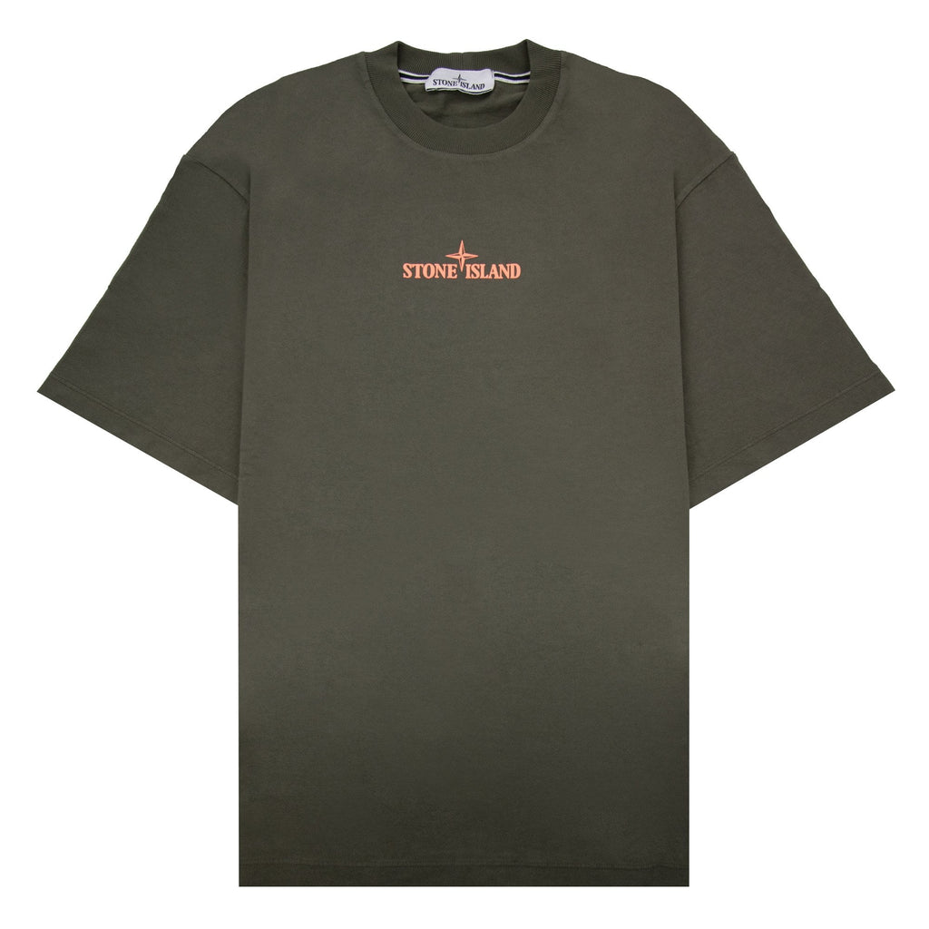 Stone Island 2100016 Short-sleeve T-shirt With Finger Print Khaki V0054
