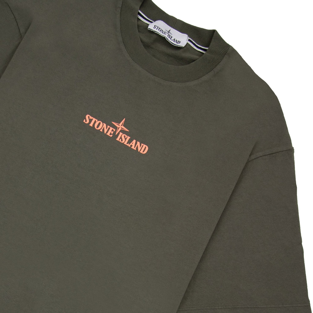 Stone Island 2100016 Short-sleeve T-shirt With Finger Print Khaki V0054