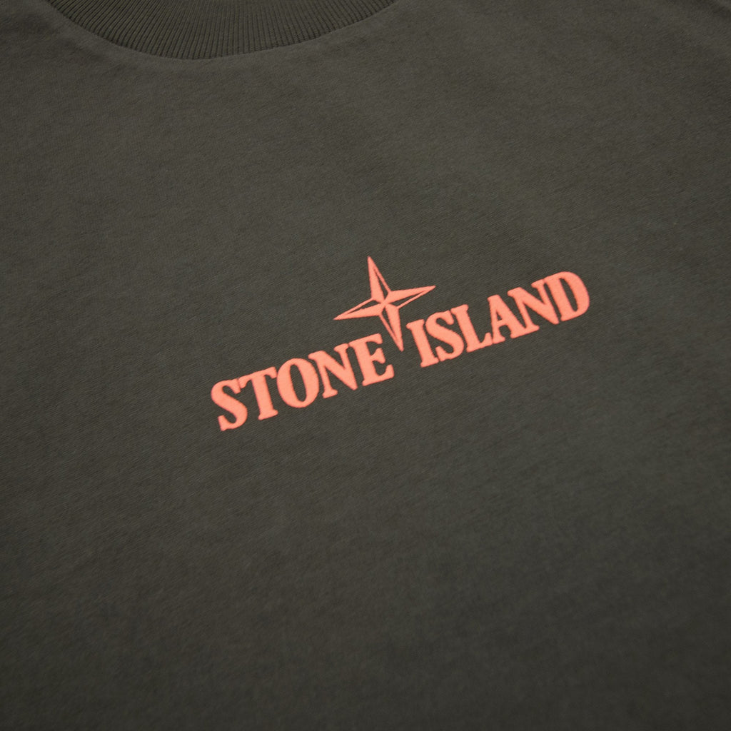 Stone Island 2100016 Short-sleeve T-shirt With Finger Print Khaki V0054