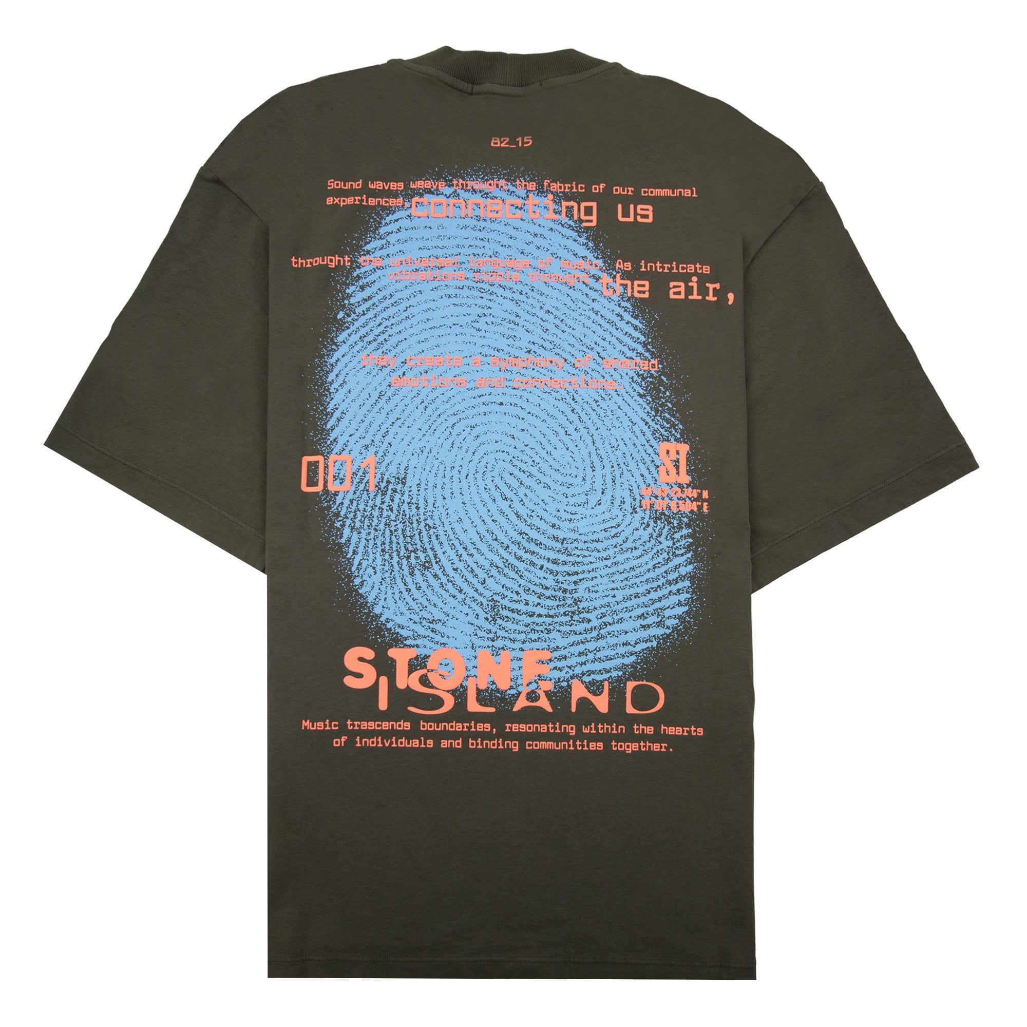 Stone Island 2100016 Short-sleeve T-shirt With Finger Print Khaki V0054
