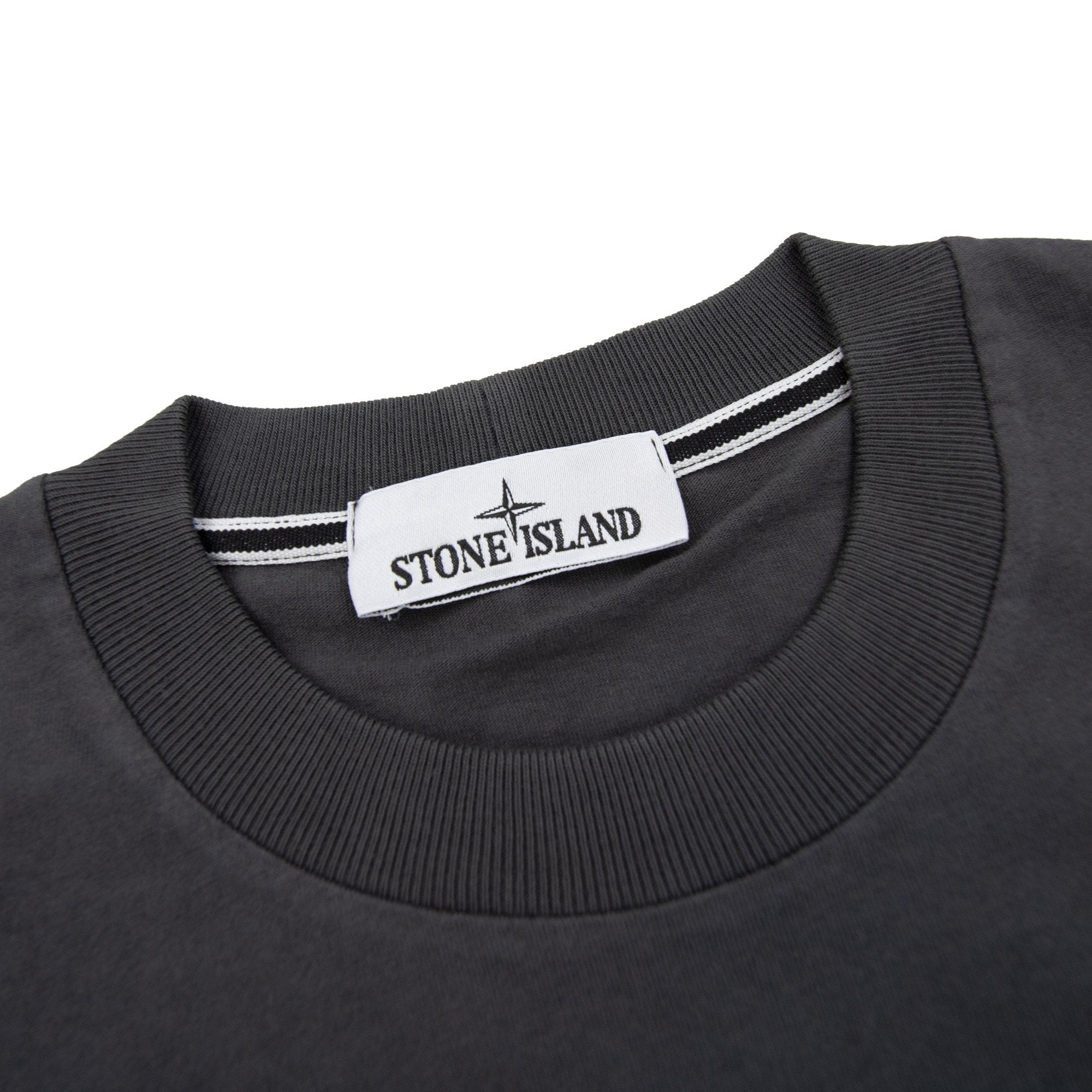 Stone Island 2100016 Short-sleeve T-shirt With Finger Print Charcoal V0065