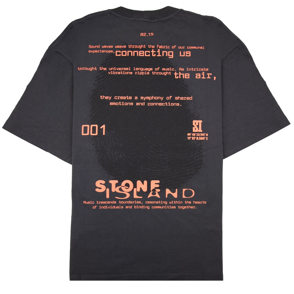 Stone Island 2100016 Short-sleeve T-shirt With Finger Print Charcoal V0065