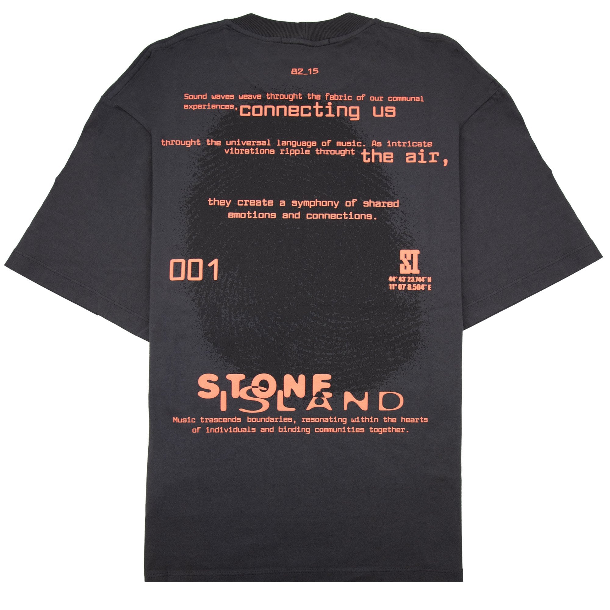 Stone Island 2100016 Short-sleeve T-shirt With Finger Print Charcoal V0065