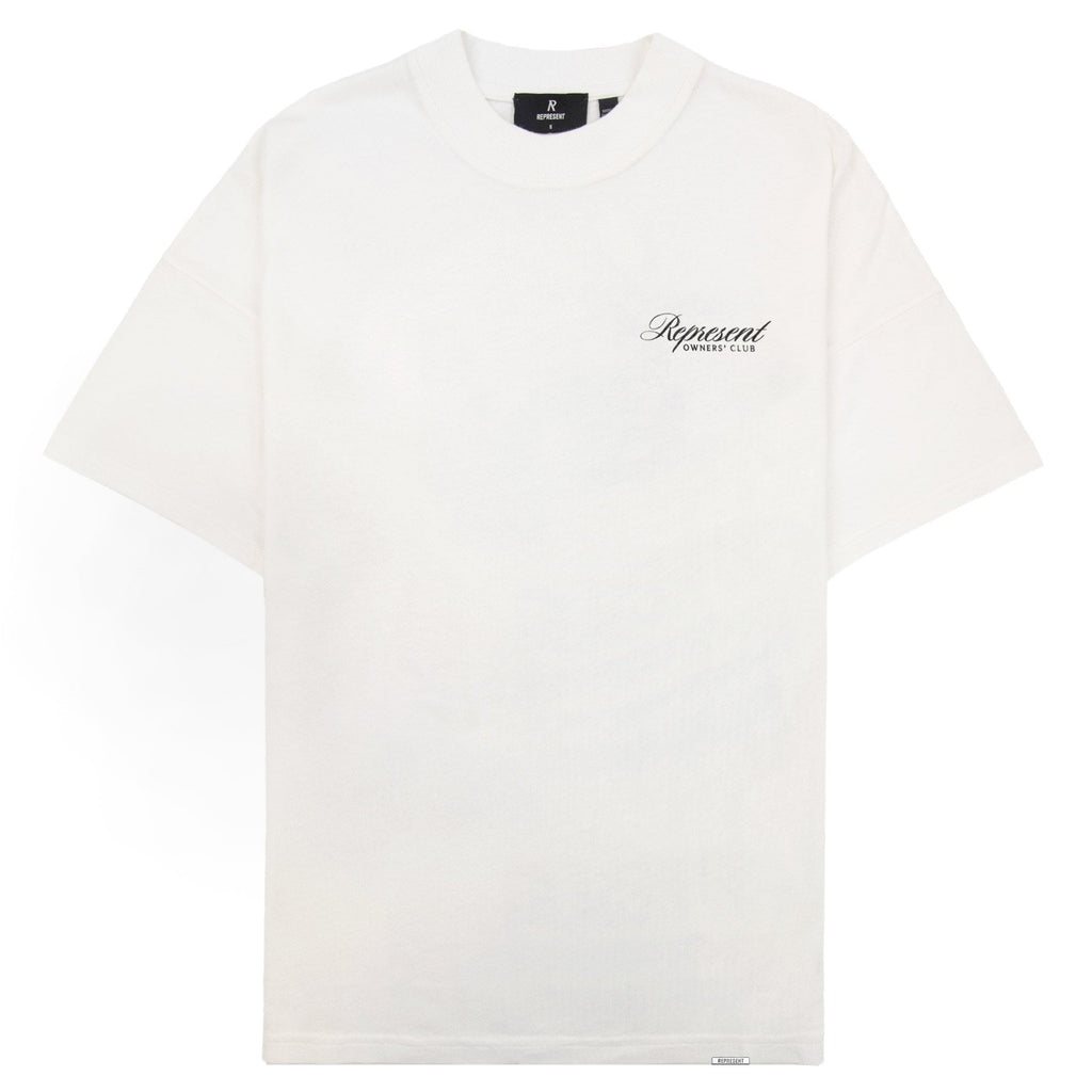 Represent Owners Club Script T Shirt Flat White