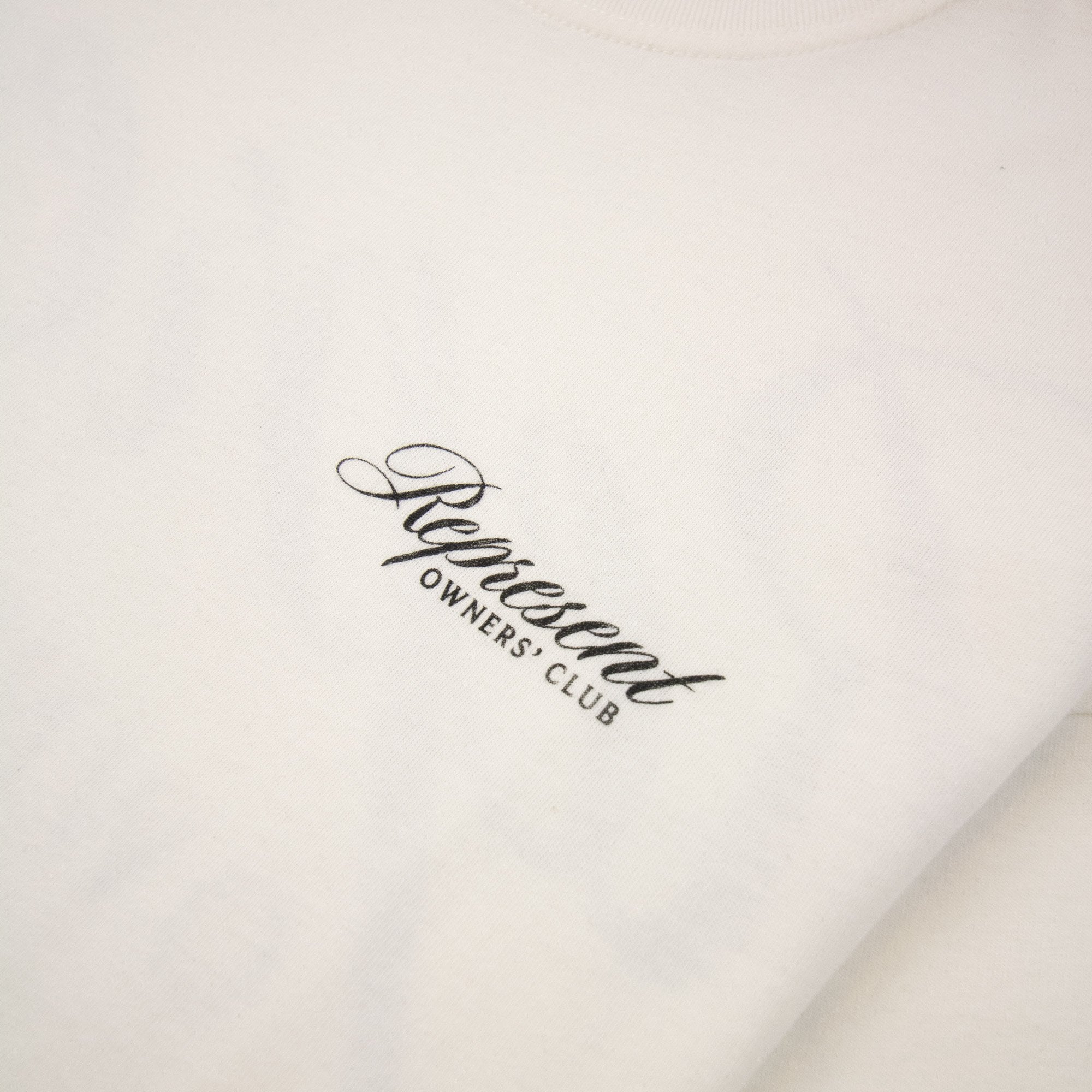 Represent Owners Club Script T Shirt Flat White
