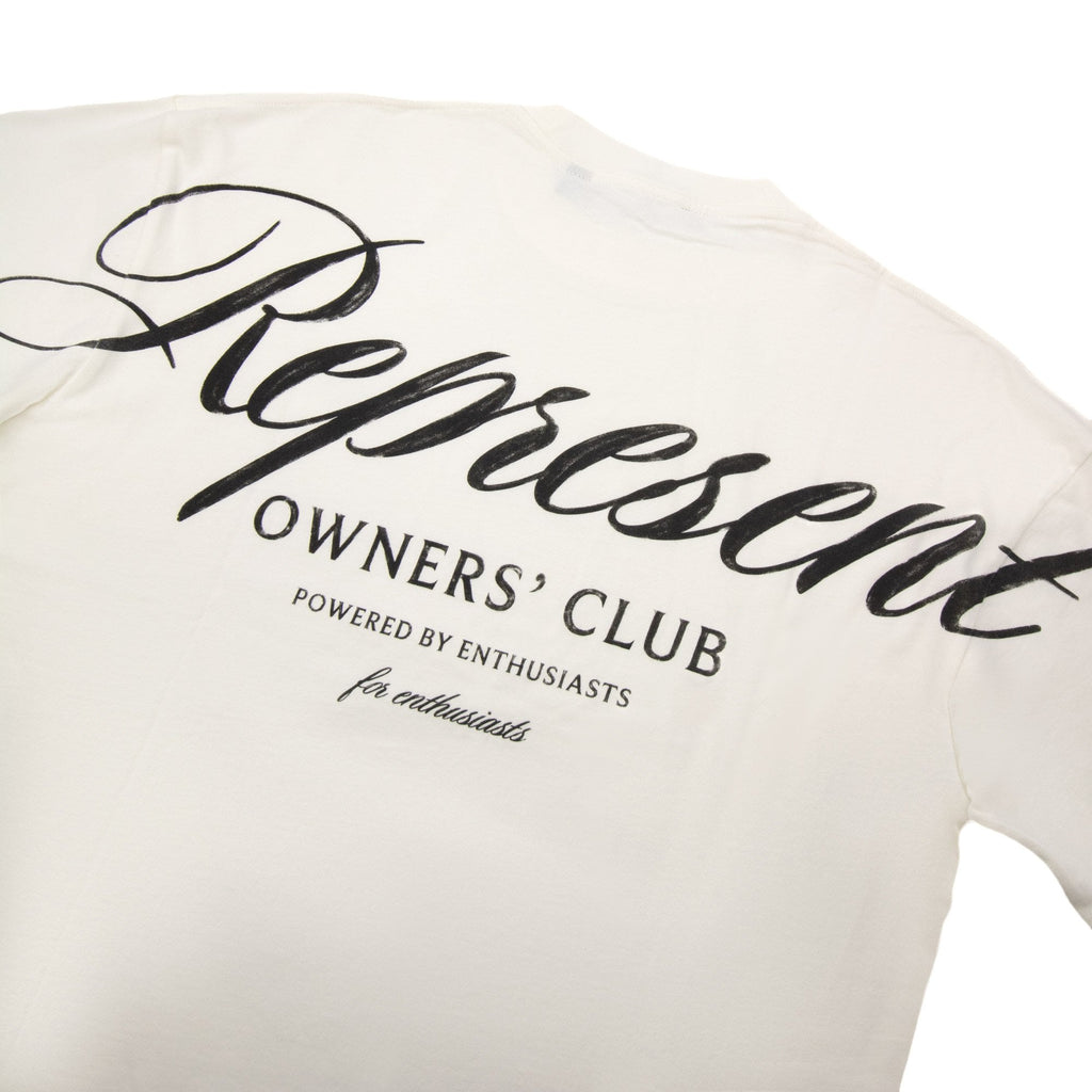 Represent Owners Club Script T Shirt Flat White