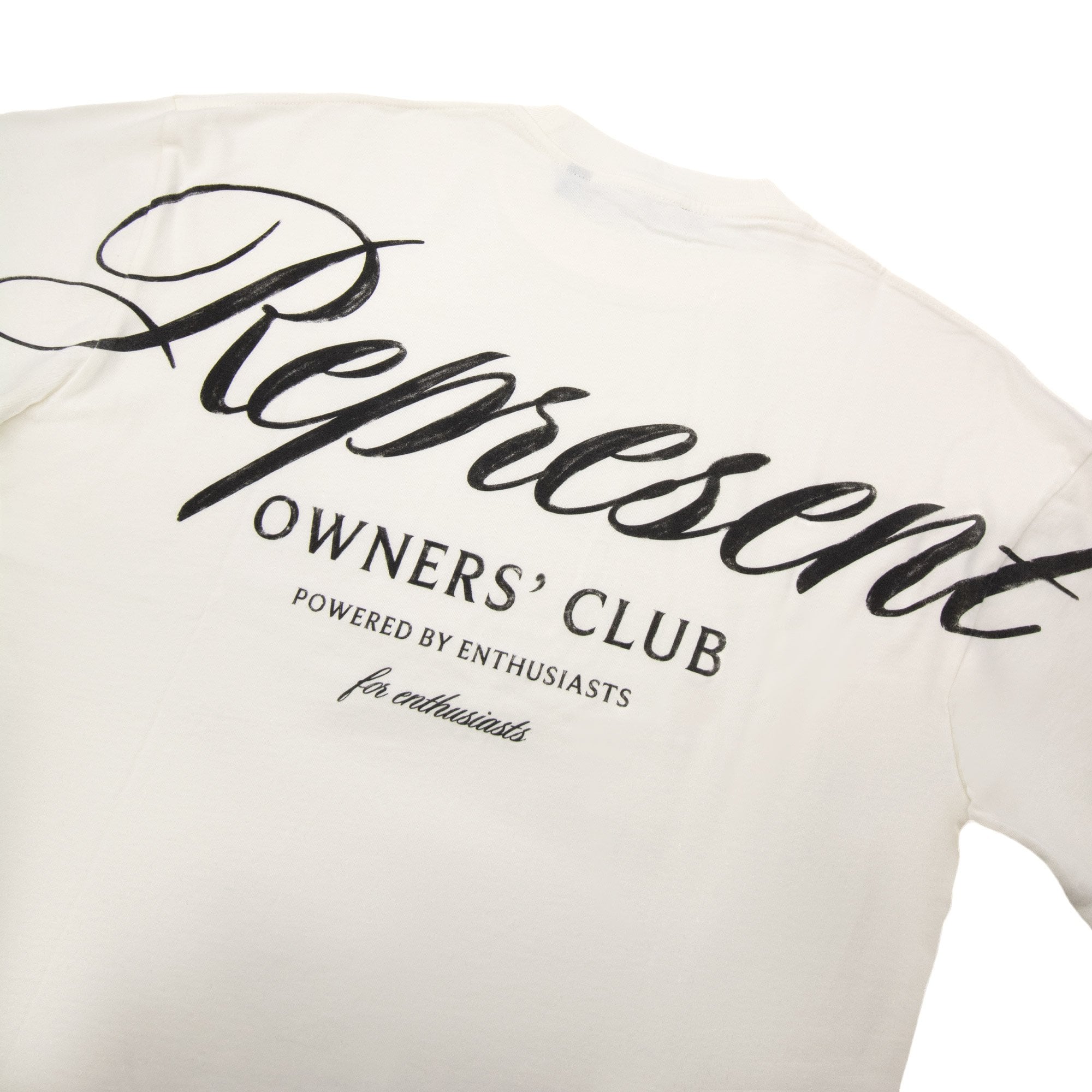 Represent Owners Club Script T Shirt Flat White