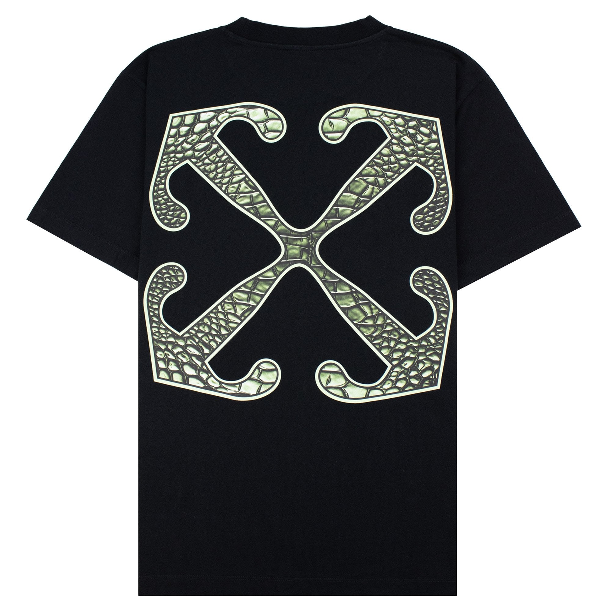 Off White Croco Arrow Slim S/s T Shirt Black Lime