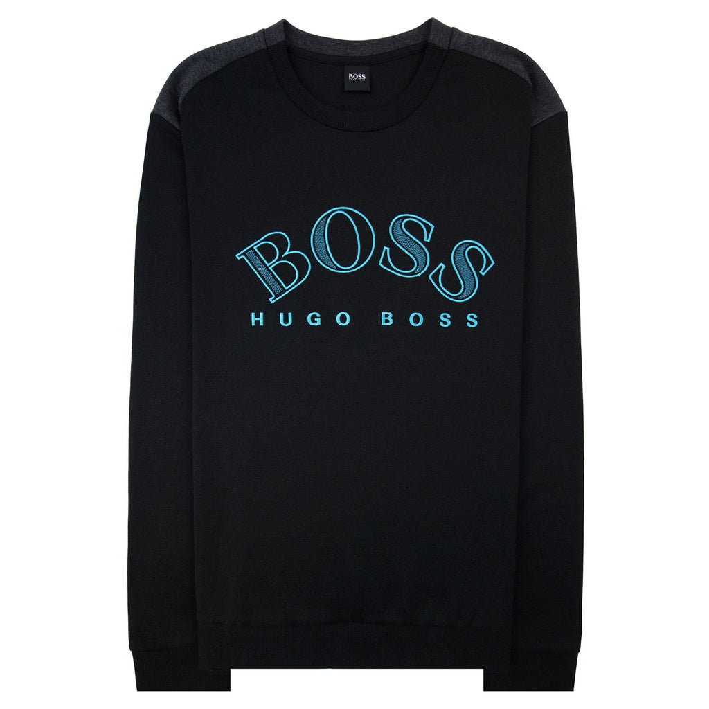 Hugo Boss Sweatshirt With Embroidered Curved Logo Black