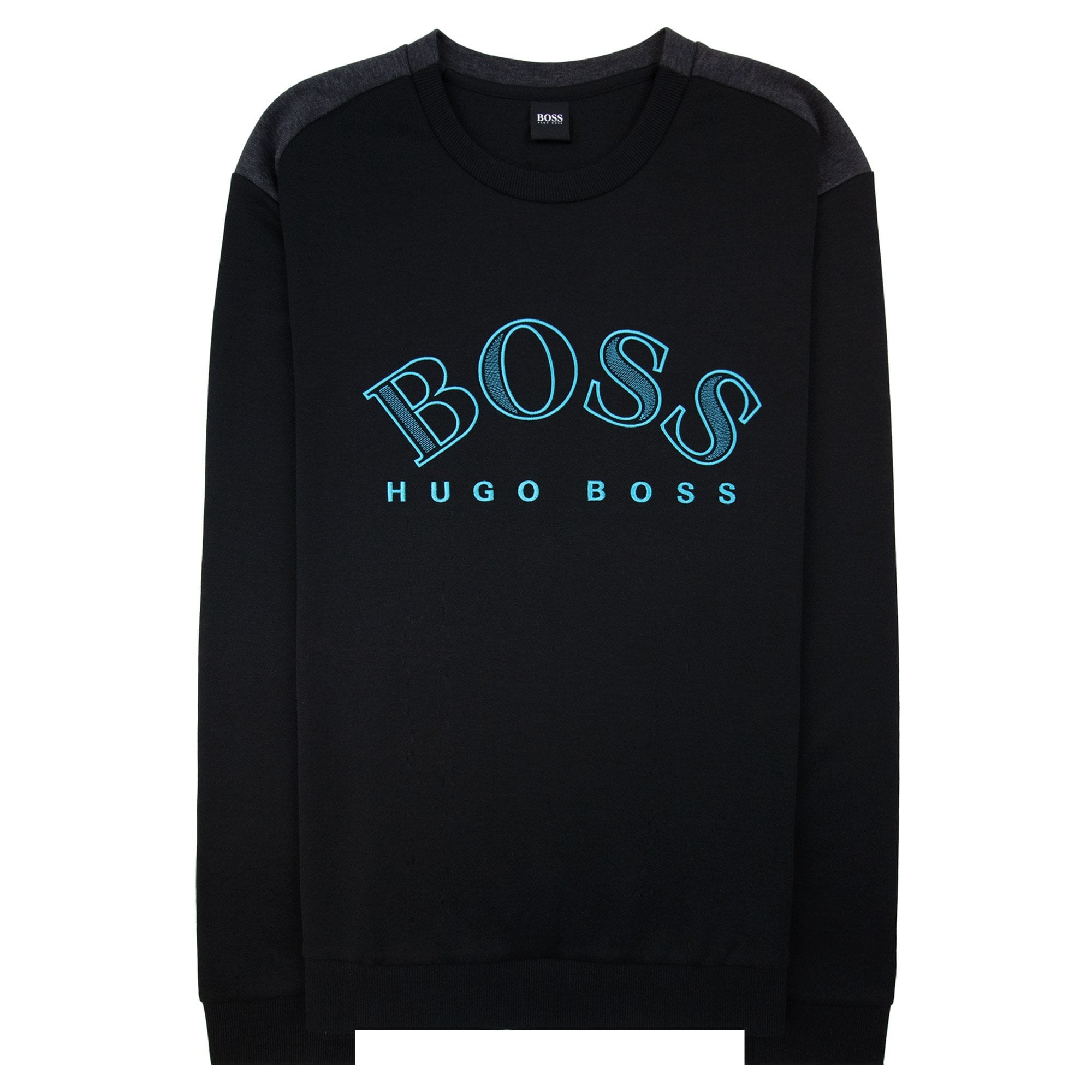 Hugo Boss Sweatshirt With Embroidered Curved Logo Black