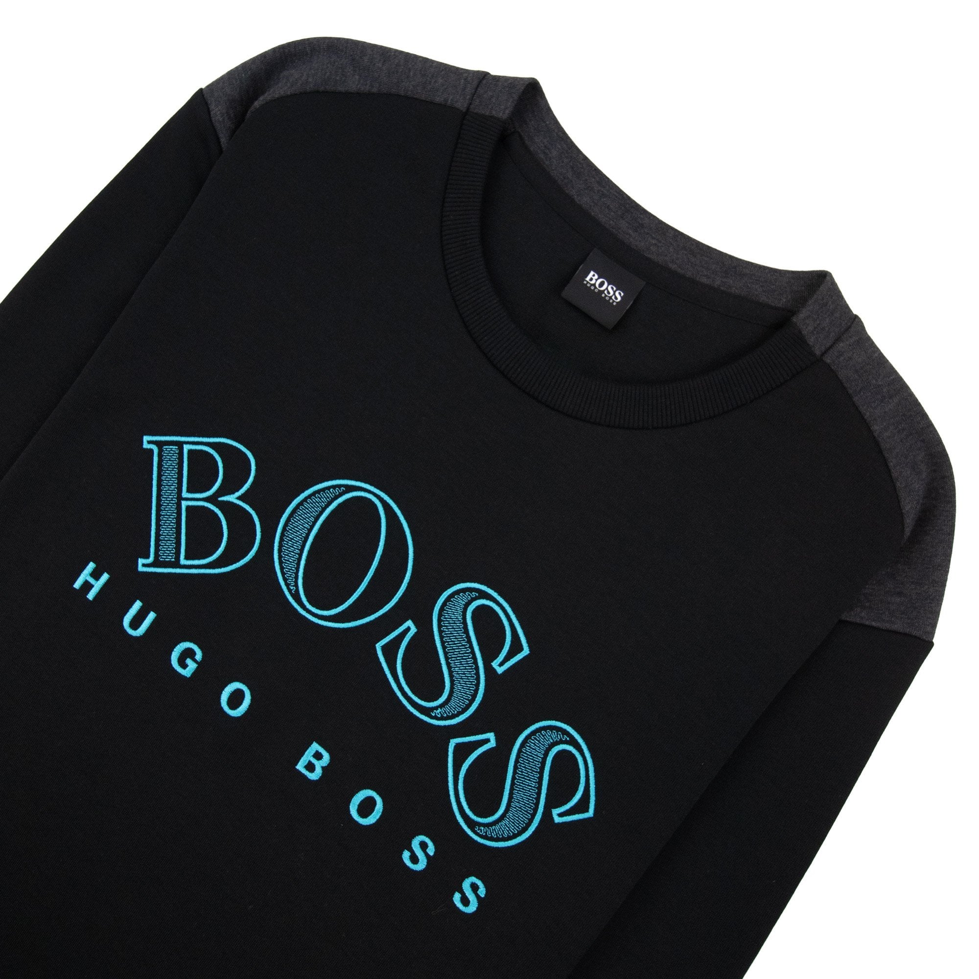 Hugo Boss Sweatshirt With Embroidered Curved Logo Black