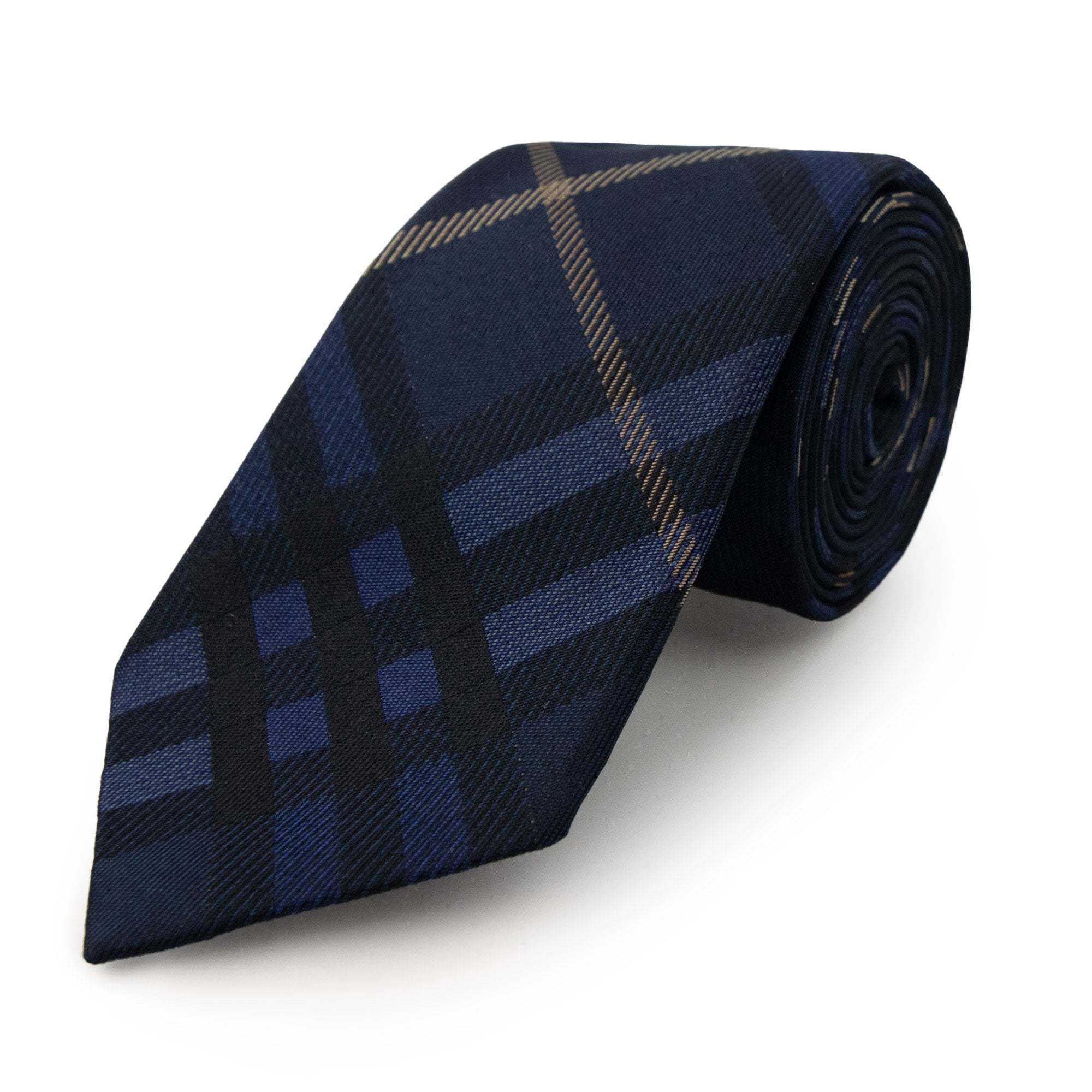 Burberry Check Silk Tie Midnight Ip Check