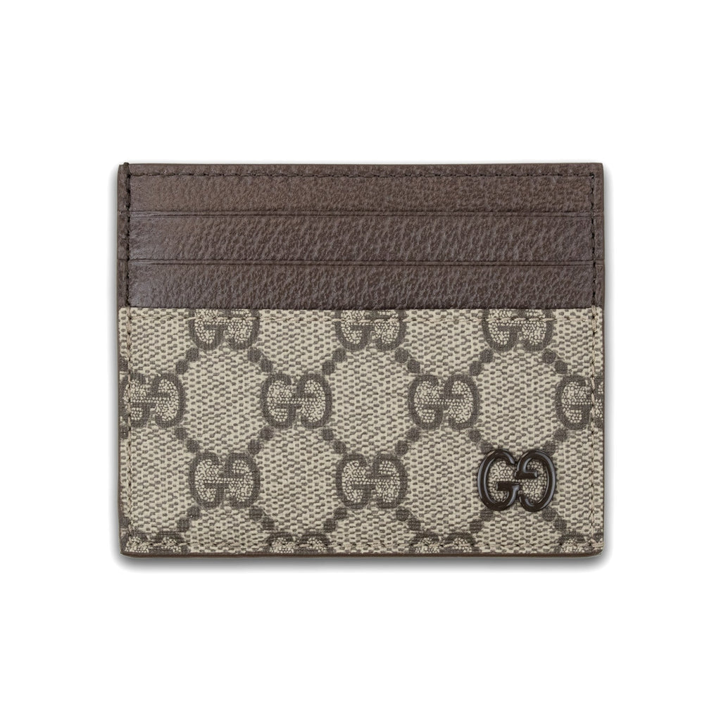 Gucci Bi-colour Card Case With Gg Detail Beige