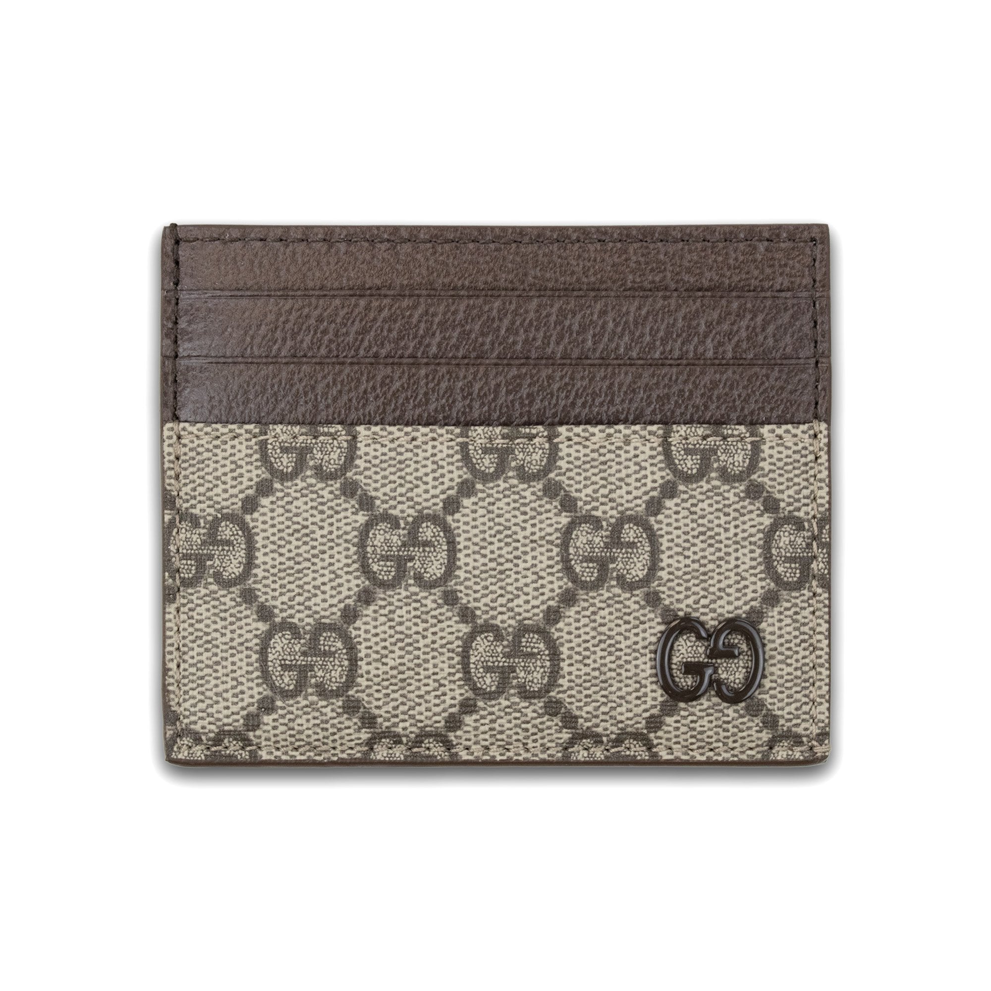 Gucci Bi-colour Card Case With Gg Detail Beige