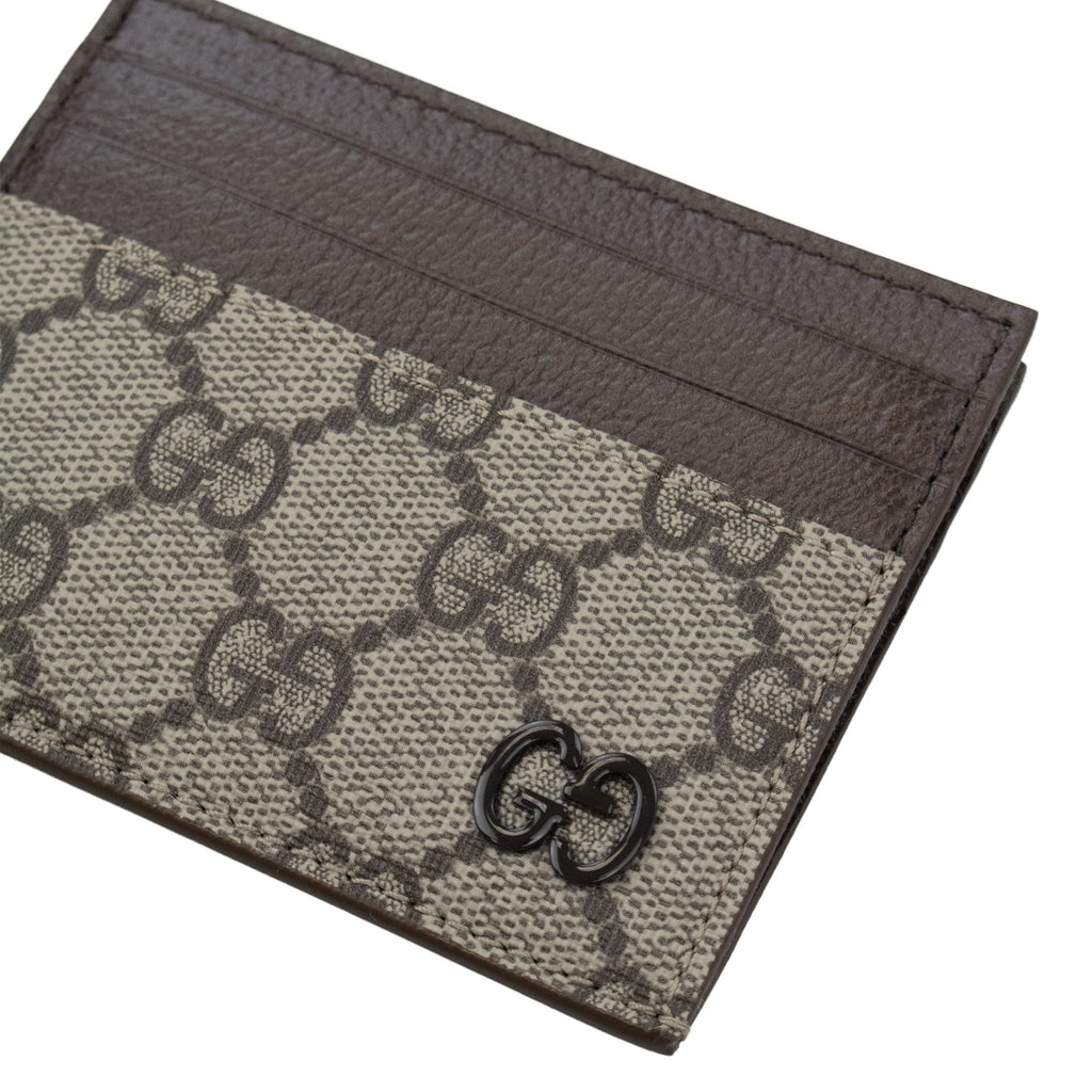 Gucci Bi-colour Card Case With Gg Detail Beige