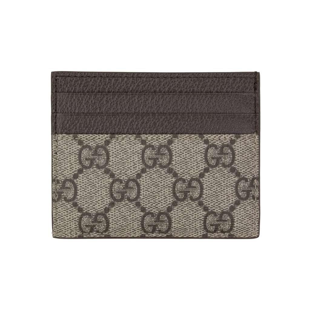 Gucci Bi-colour Card Case With Gg Detail Beige
