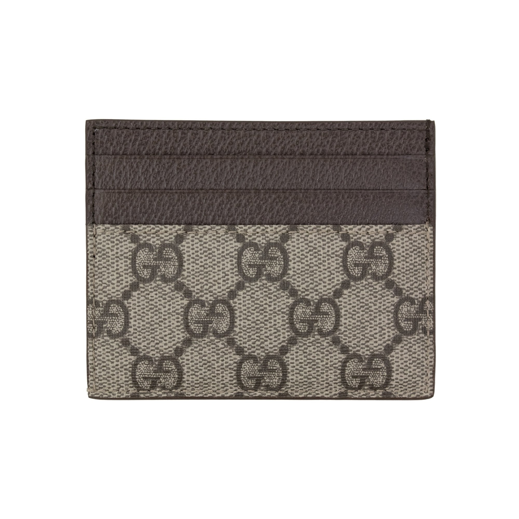 Gucci Bi-colour Card Case With Gg Detail Beige