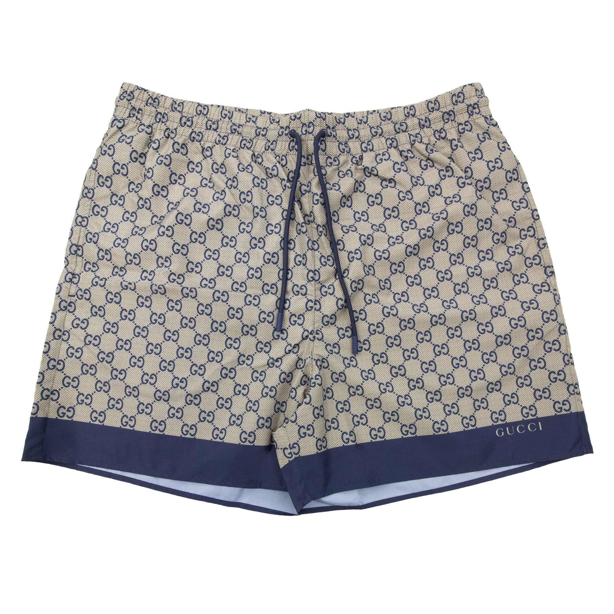 Gucci Gg Printed Poplin Tech Swim Shorts Beige