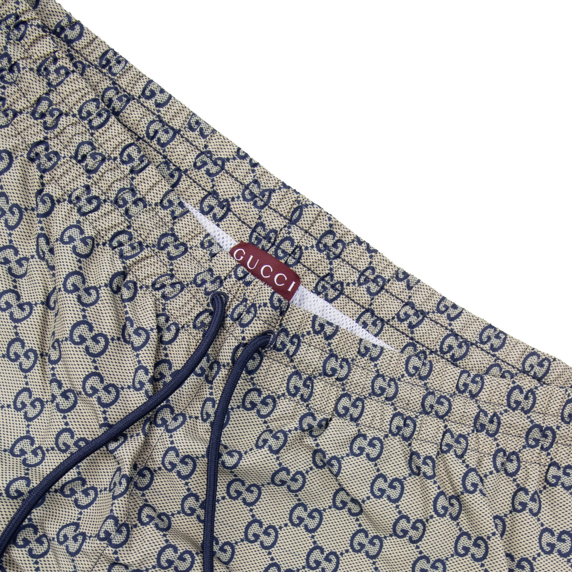 Gucci Gg Printed Poplin Tech Swim Shorts Beige