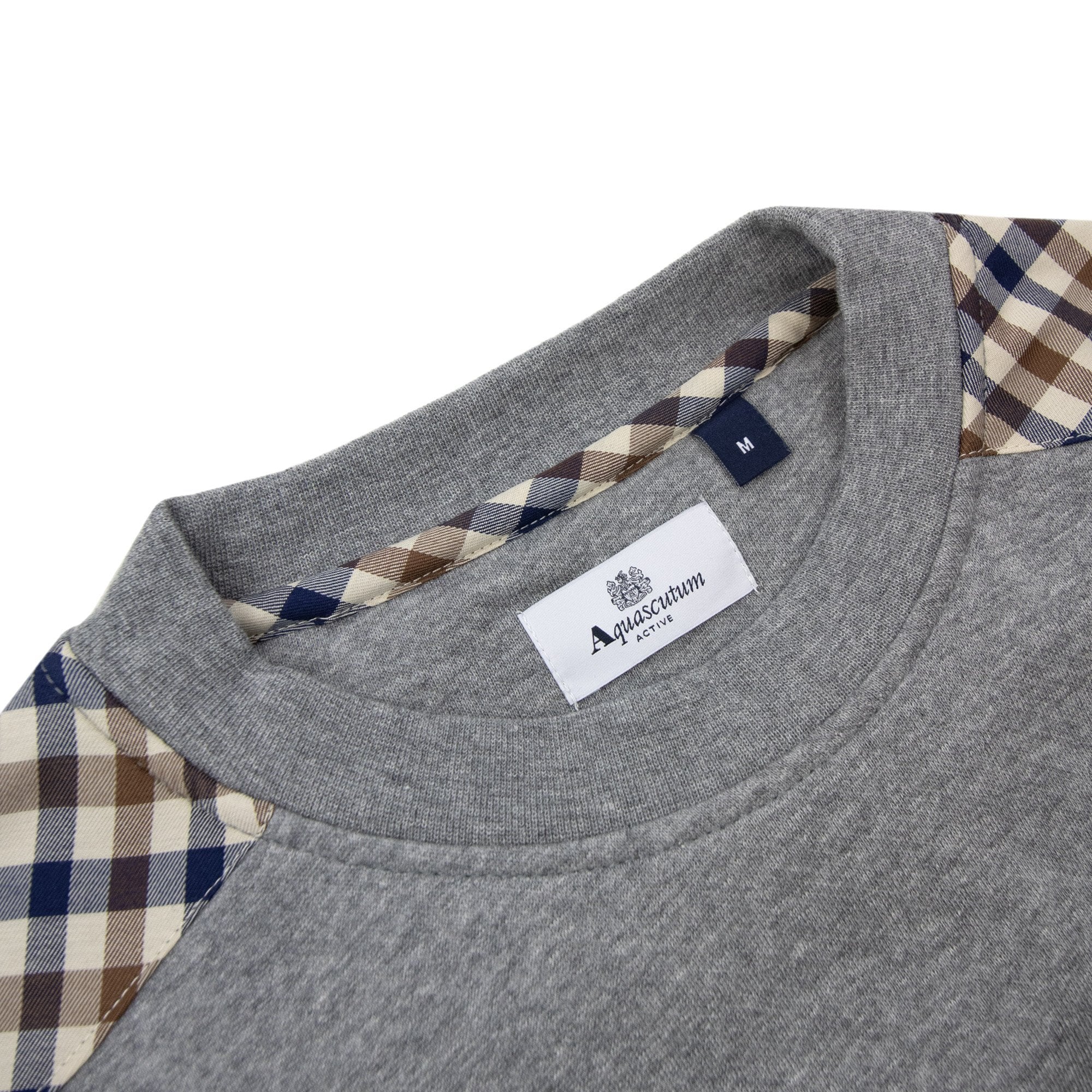 Aquascutum Cc Shoulder Crewneck Fleece Dark Grey Melange 53