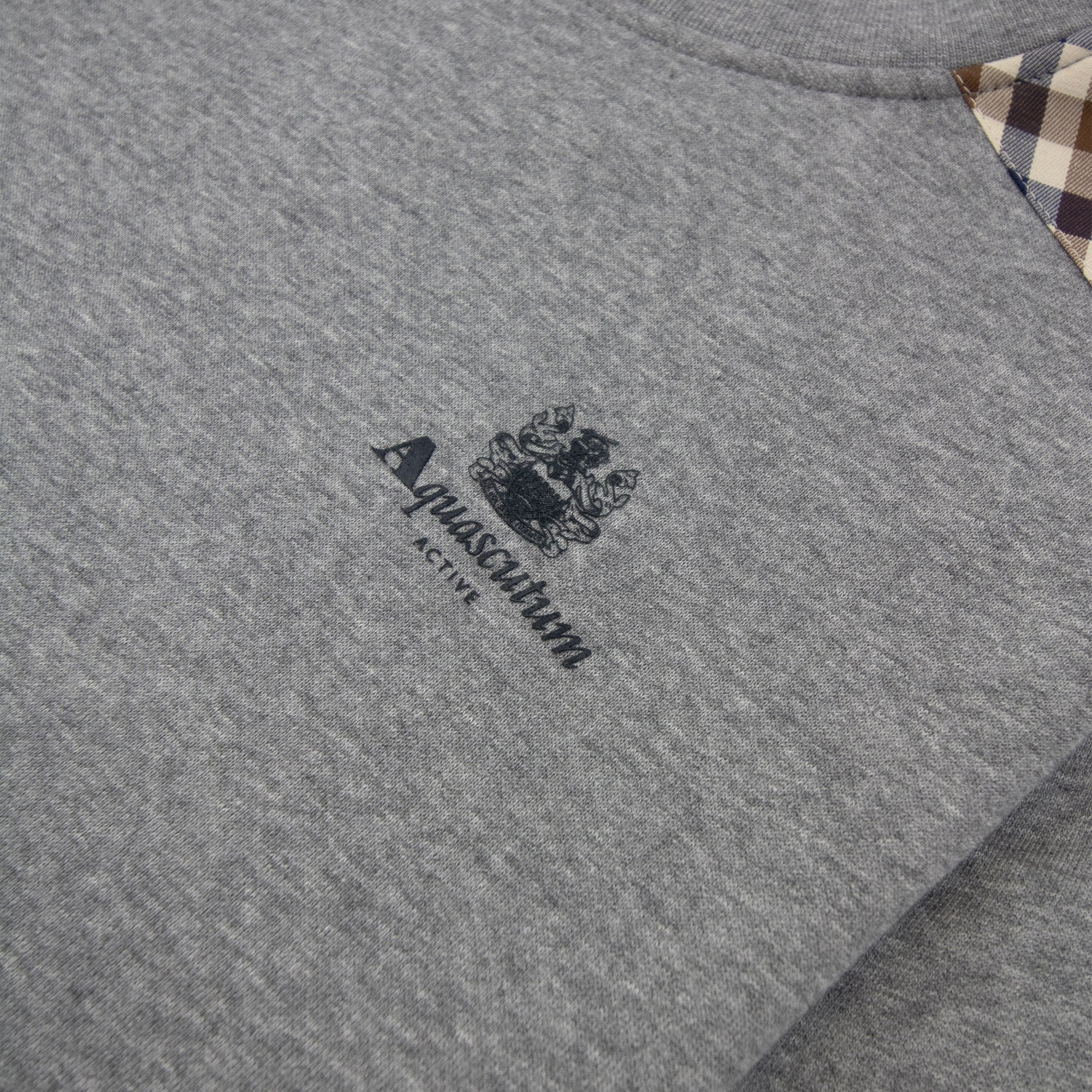 Aquascutum Cc Shoulder Crewneck Fleece Dark Grey Melange 53