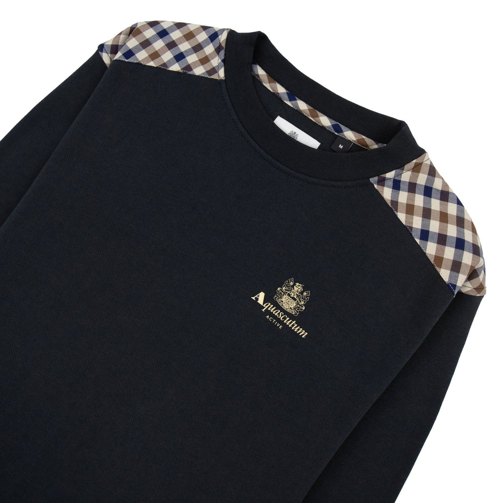 Aquascutum Cc Shoulder Crewneck Fleece Black 16