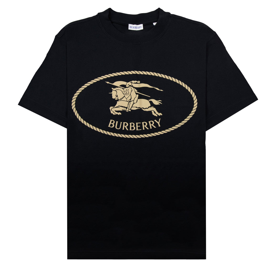 Burberry Knight Stamp Cotton T Shirt Black