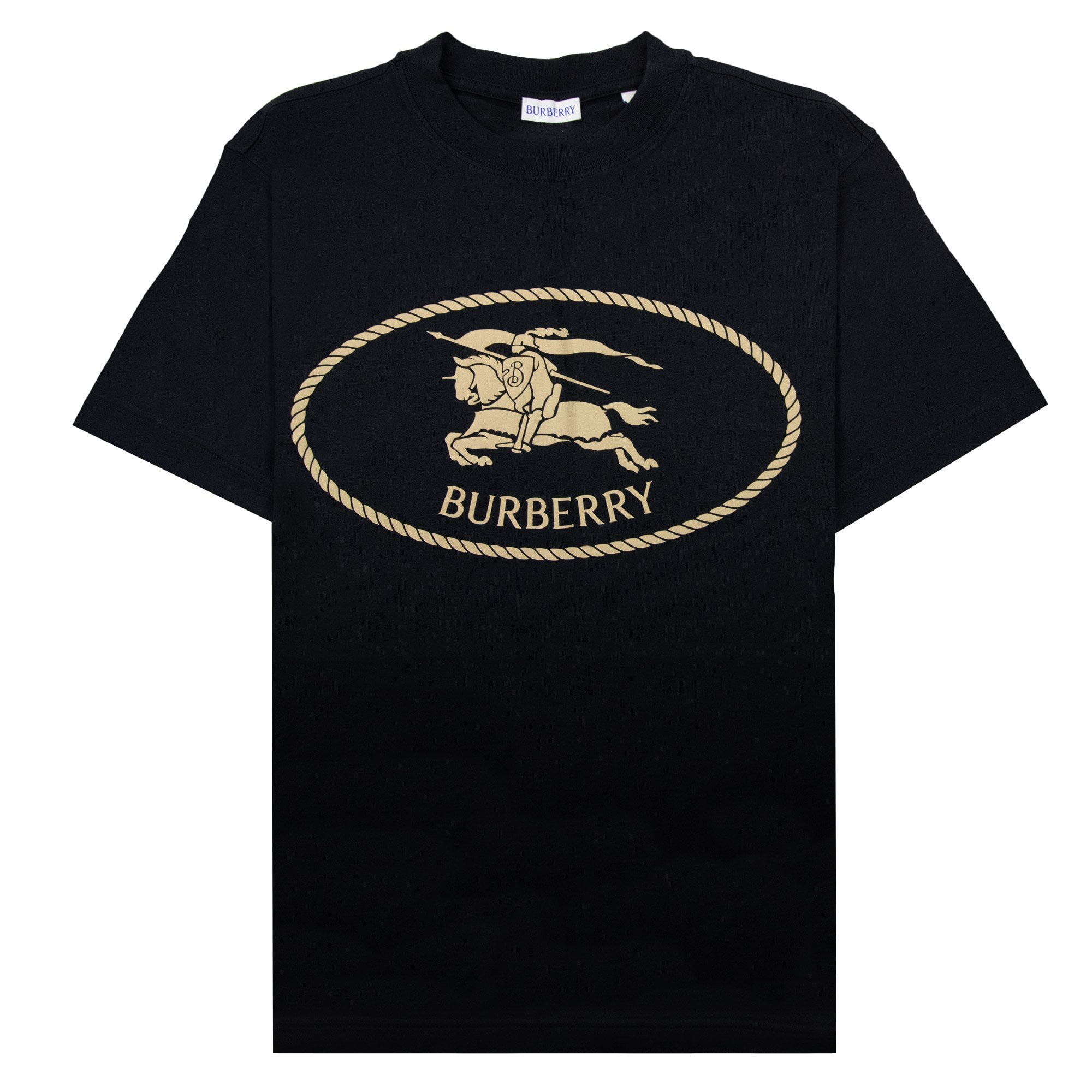 Burberry Knight Stamp Cotton T Shirt Black