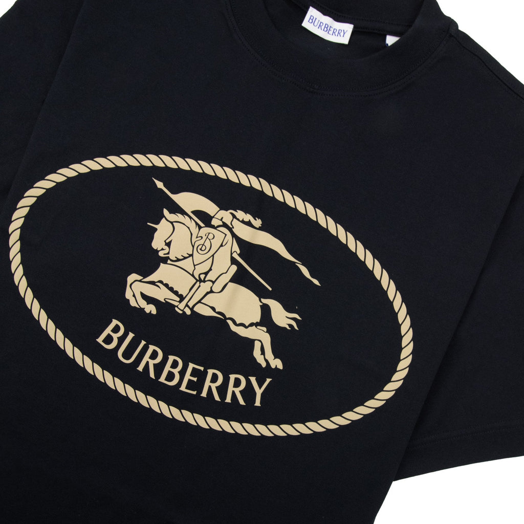 Burberry Knight Stamp Cotton T Shirt Black