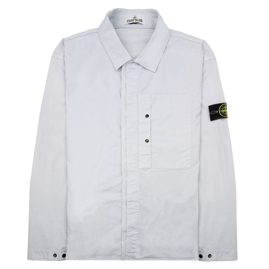 Stone Island 1200033 Supima Cotton Twill Stretch Tc Overshirt Sky Blue V0041