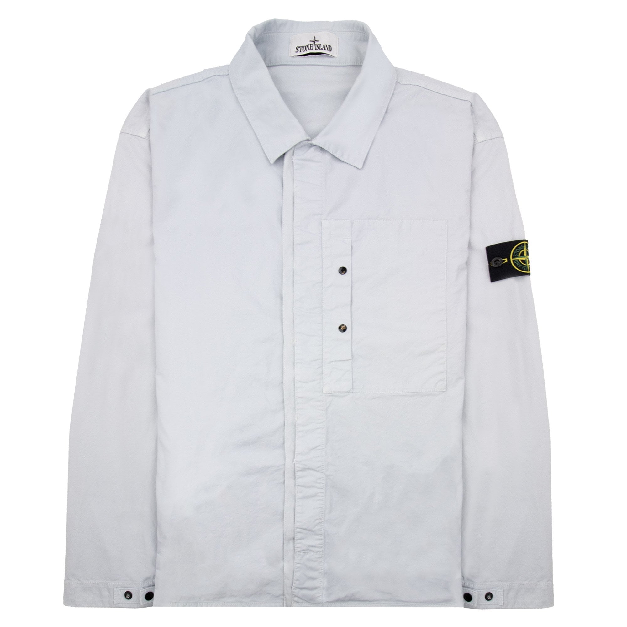 Stone Island 1200033 Supima Cotton Twill Stretch Tc Overshirt Sky Blue V0041