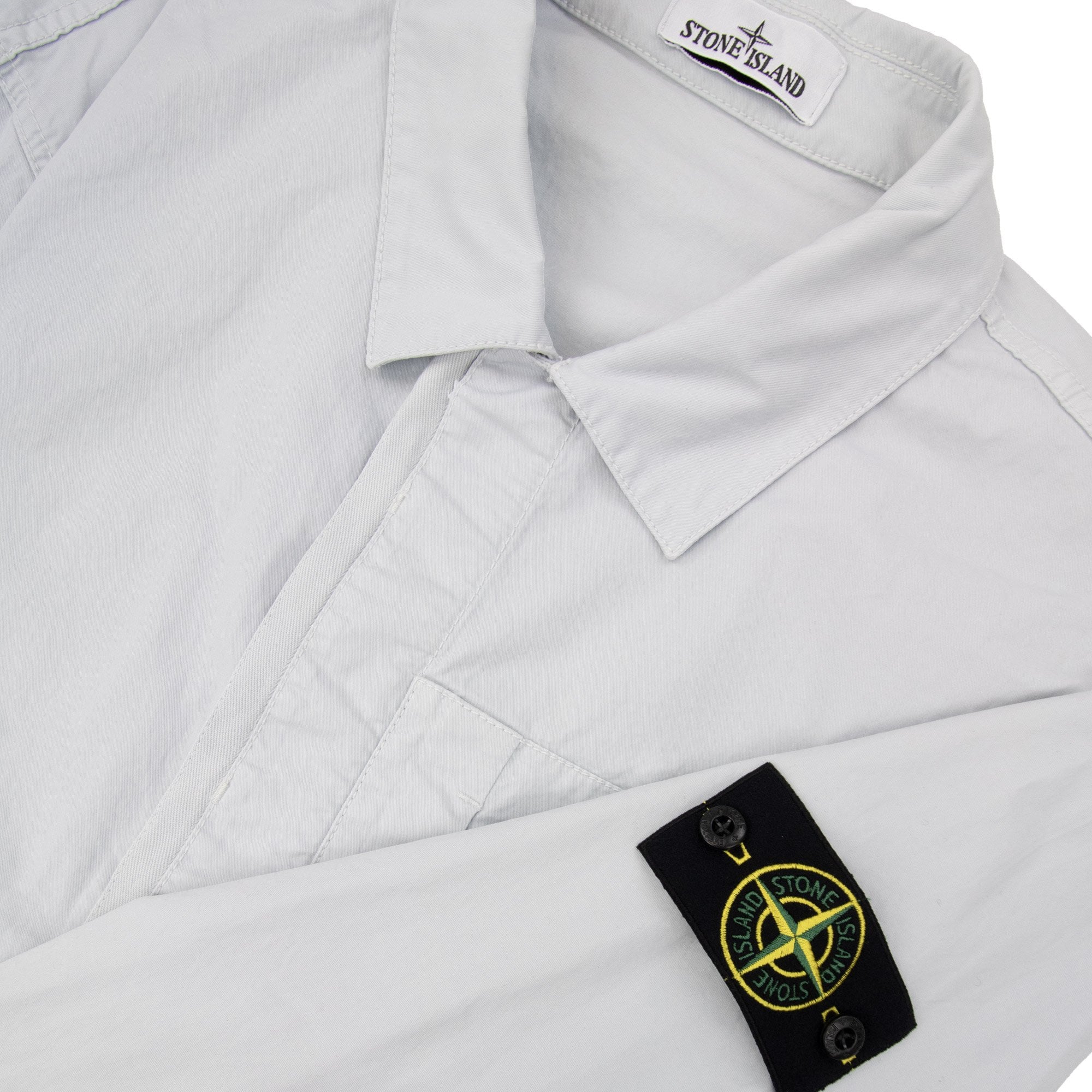 Stone Island 1200033 Supima Cotton Twill Stretch Tc Overshirt Sky Blue V0041