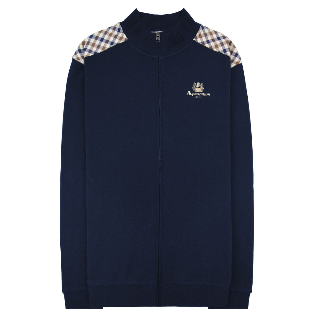 Aquascutum Cc Shoulder Fz Fleece Funnel Neck Navy 11