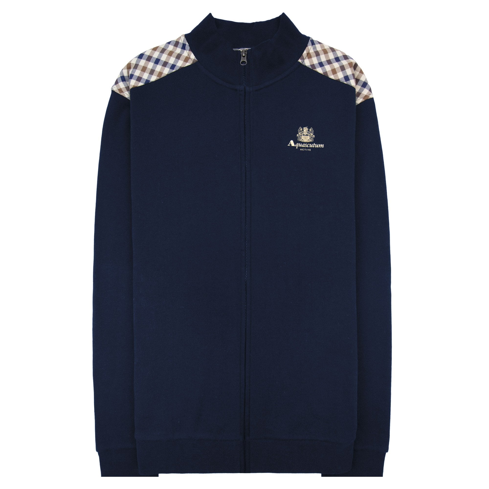 Aquascutum Cc Shoulder Fz Fleece Funnel Neck Navy 11