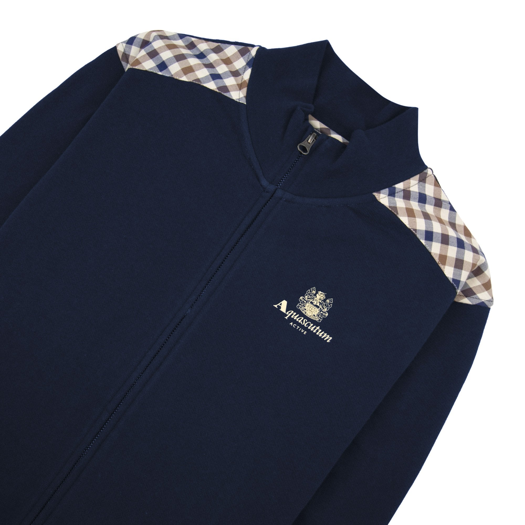 Aquascutum Cc Shoulder Fz Fleece Funnel Neck Navy 11