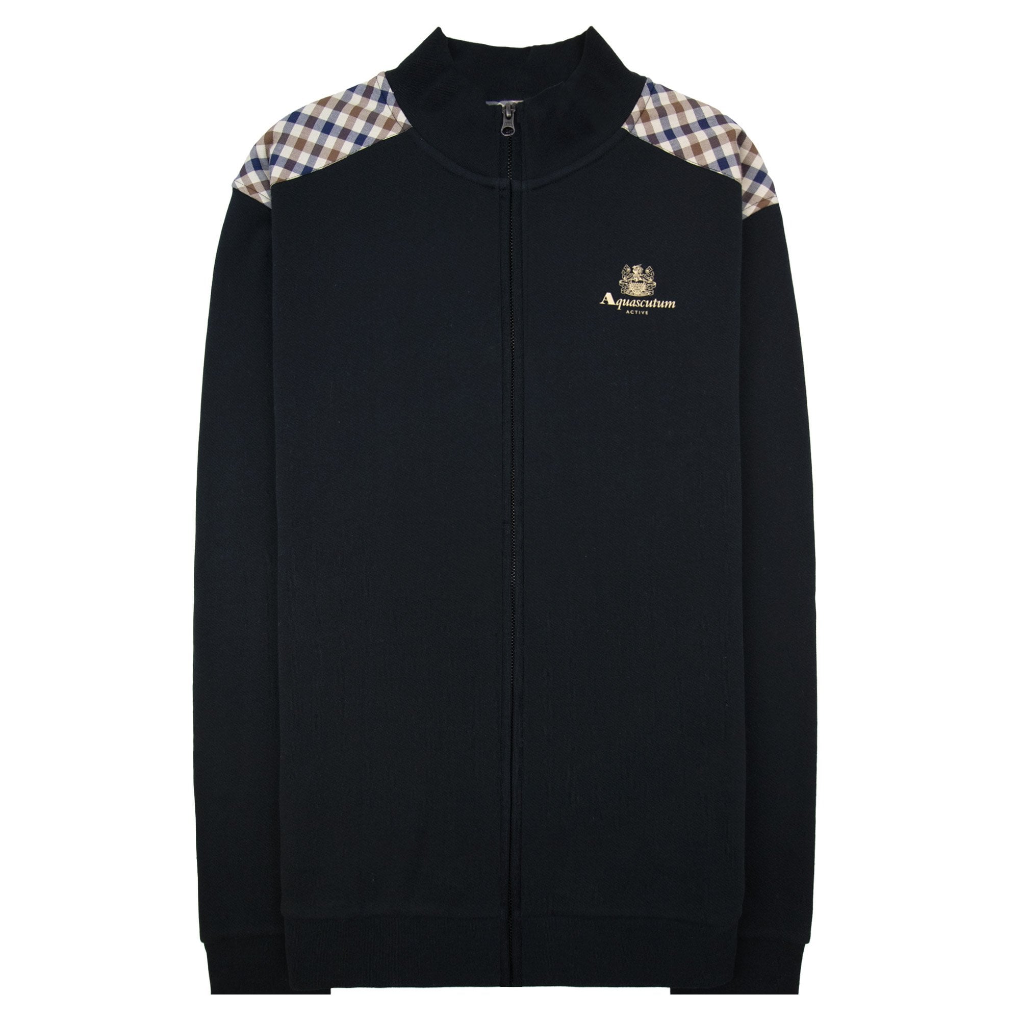 Aquascutum Cc Shoulder Fz Fleece Funnel Neck Black 16