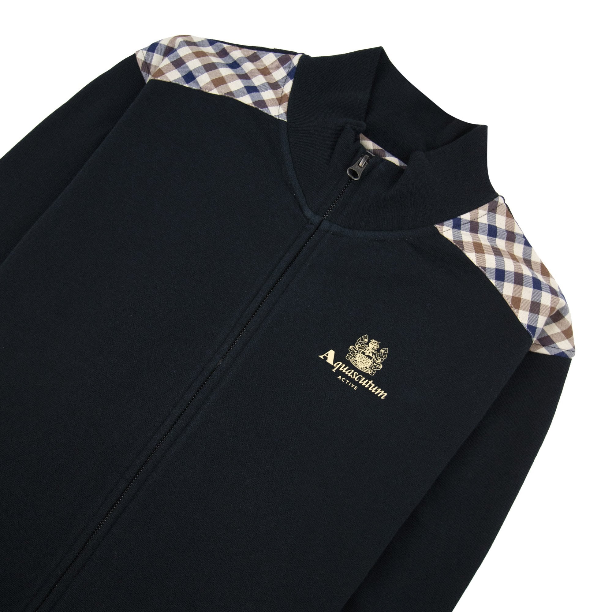Aquascutum Cc Shoulder Fz Fleece Funnel Neck Black 16