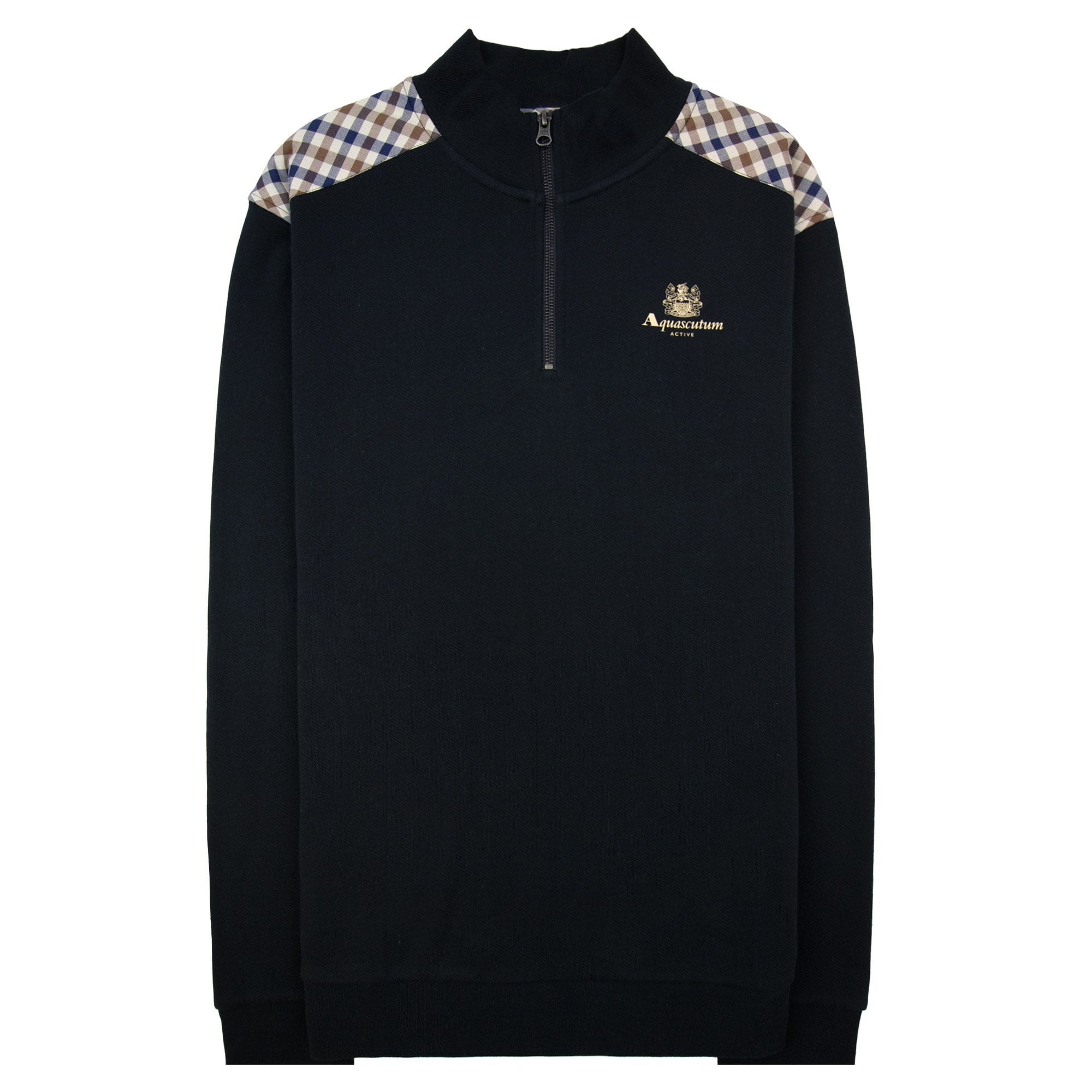 Aquascutum Cc Shoulder 1/4 Zip Sweatshirt 61 Black