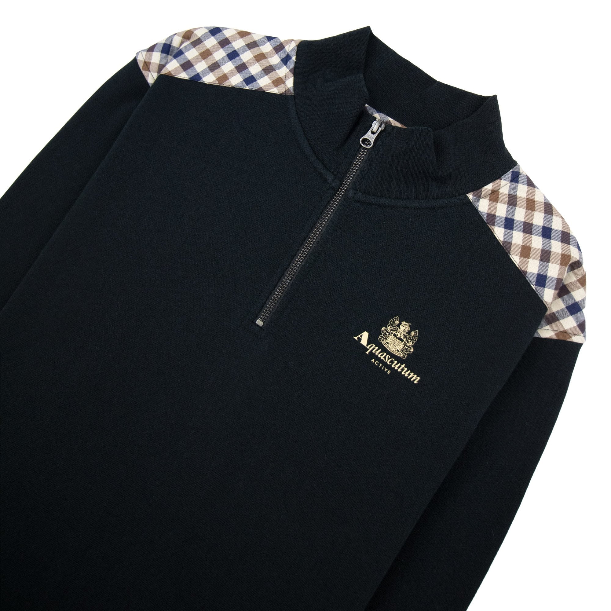 Aquascutum Cc Shoulder 1/4 Zip Sweatshirt 61 Black