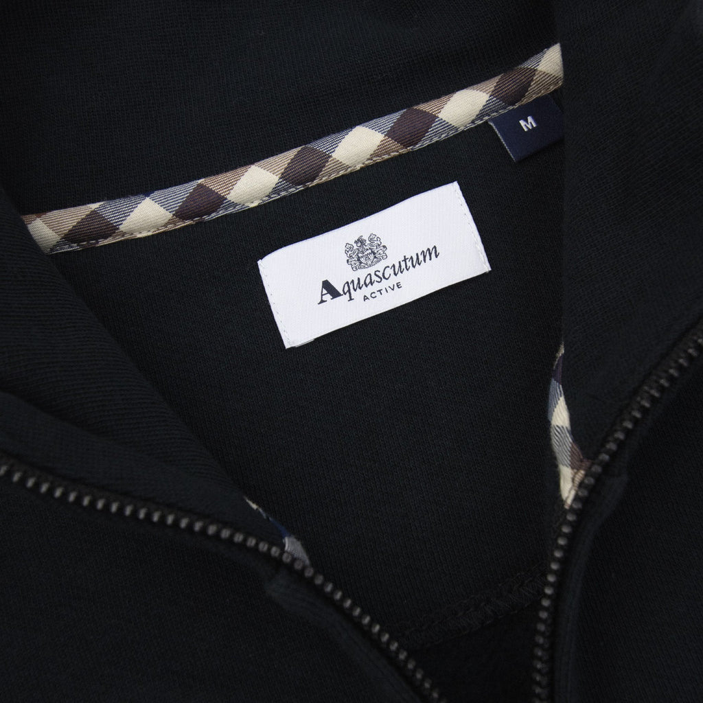 Aquascutum Cc Shoulder 1/4 Zip Sweatshirt 61 Black