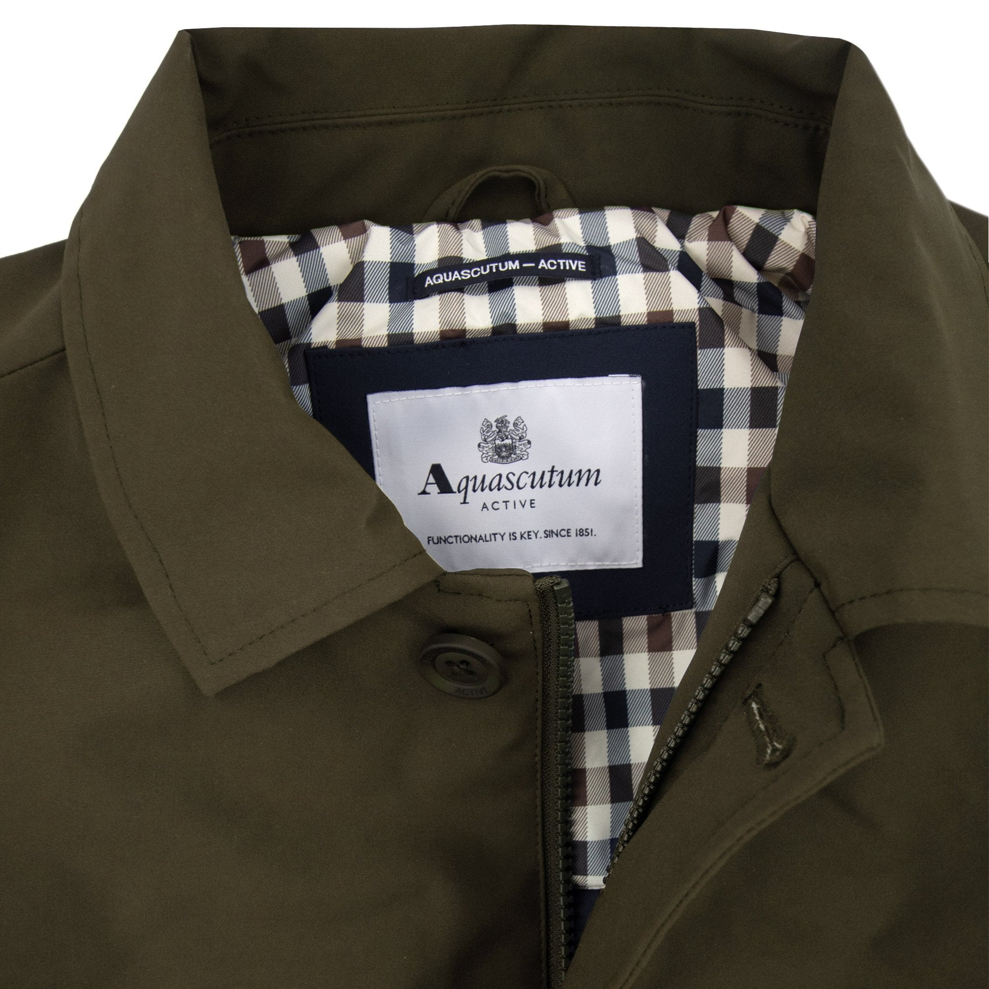 Aquascutum Shell Active Mid Trench Coat Army Green 06