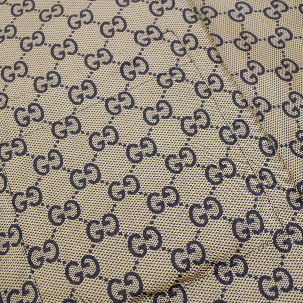 Gucci All Over Gg Print Silk Shirt Beige