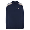 Aquascutum Cc Shoulder 1/4 Zip Sweatshirt Navy 11