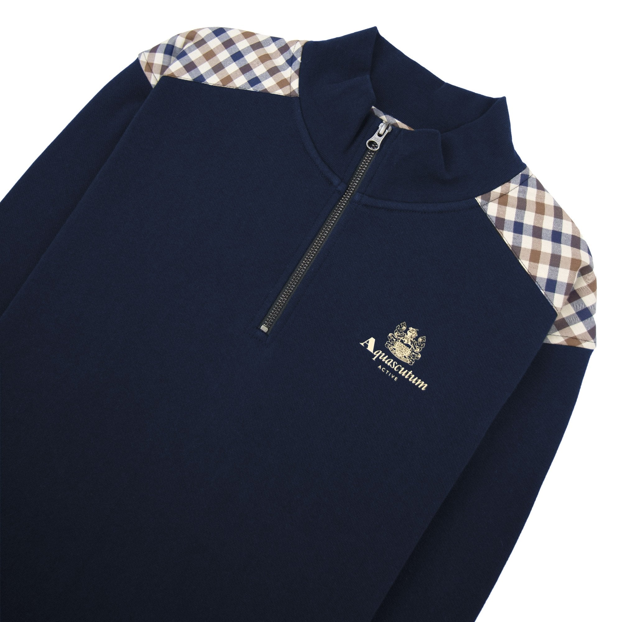 Aquascutum Cc Shoulder 1/4 Zip Sweatshirt Navy 11