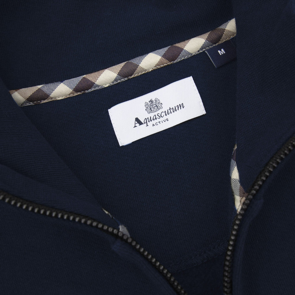 Aquascutum Cc Shoulder 1/4 Zip Sweatshirt Navy 11