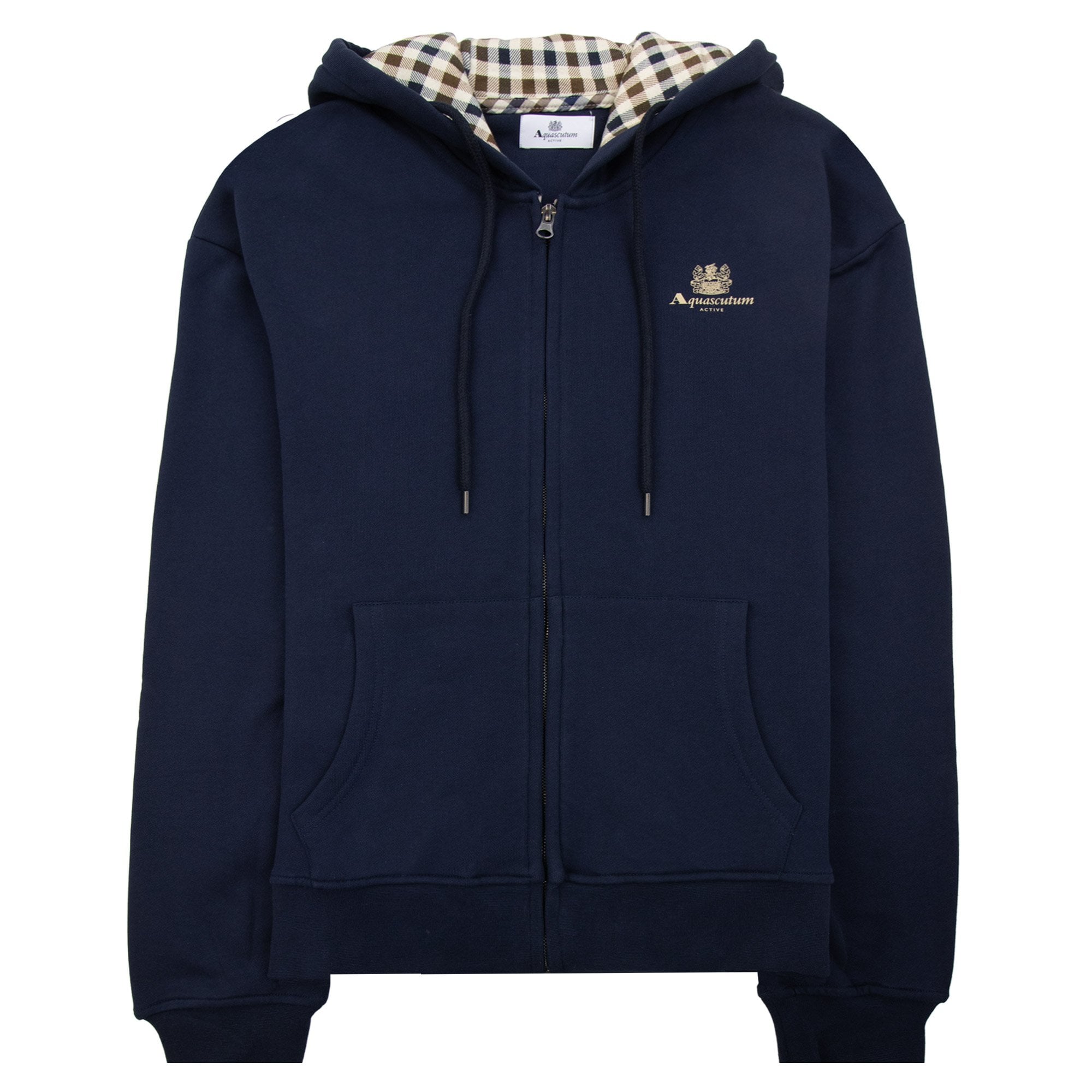 Aquascutum Small Logo Full Zipped Hoodie Navy 11