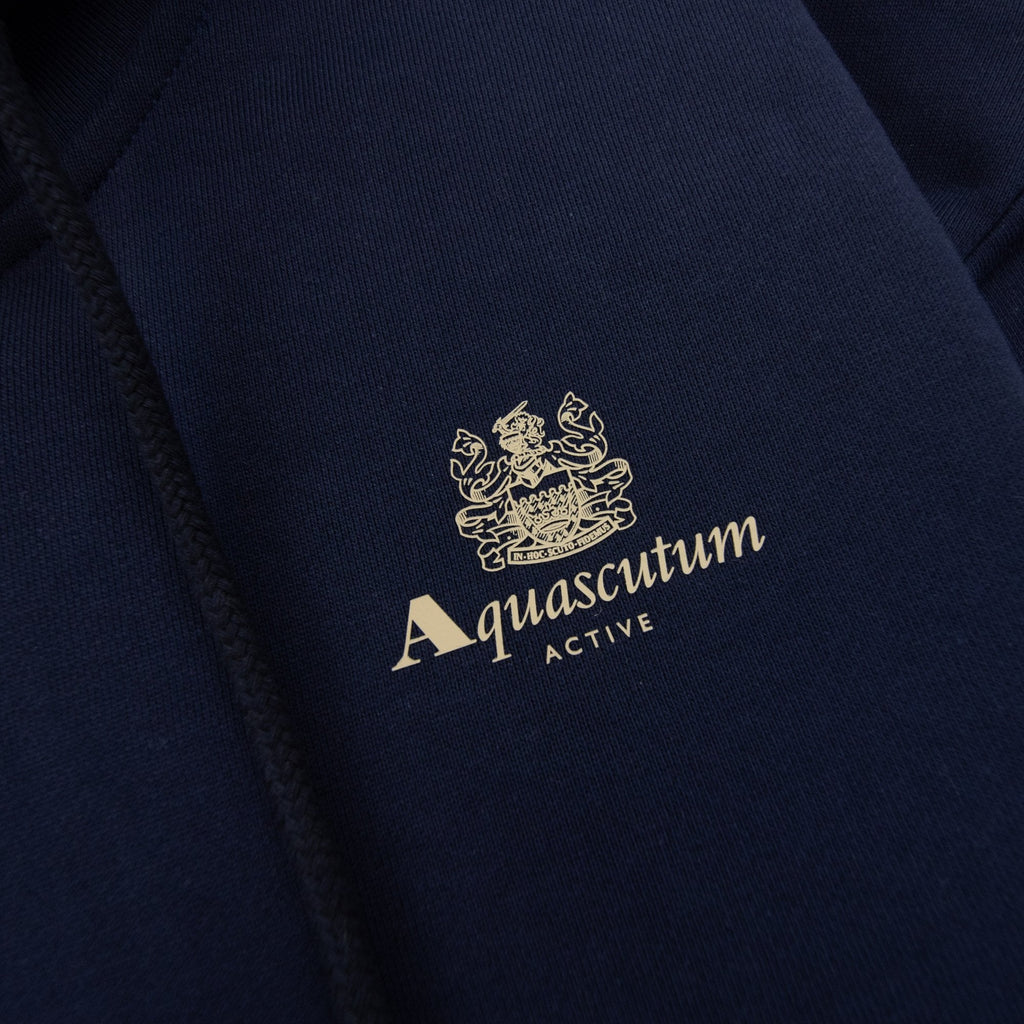 Aquascutum Small Logo Full Zipped Hoodie Navy 11