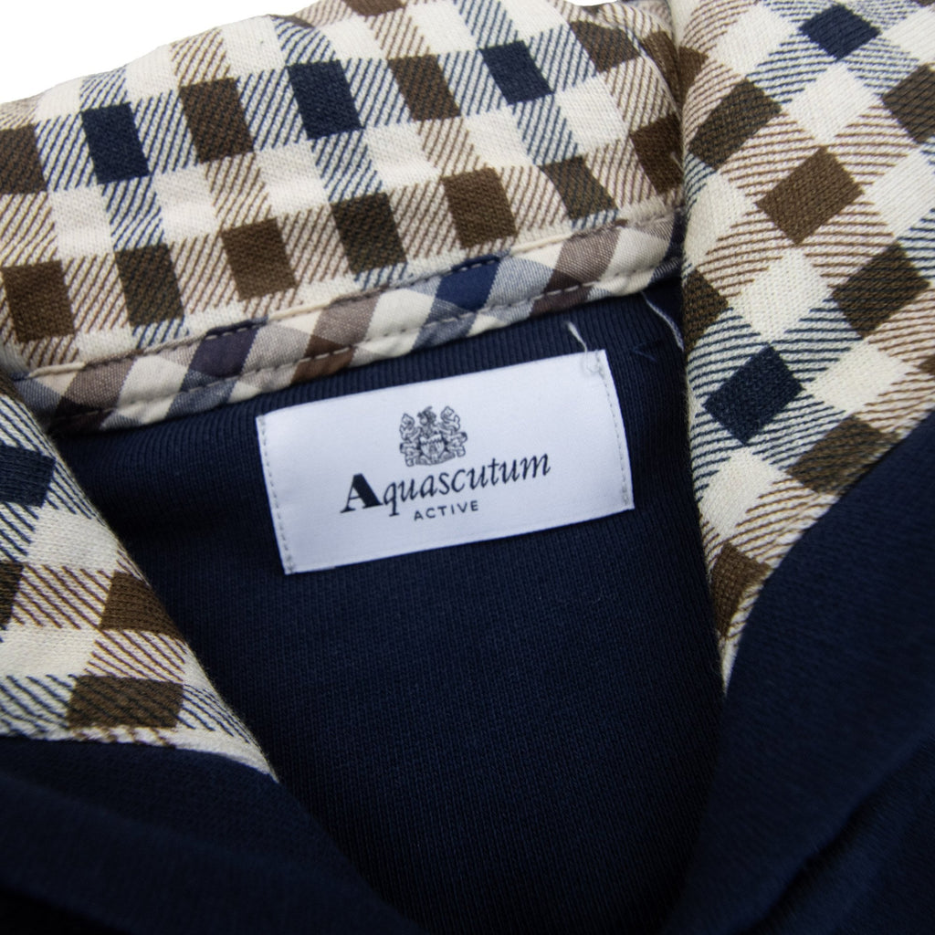 Aquascutum Small Logo Full Zipped Hoodie Navy 11