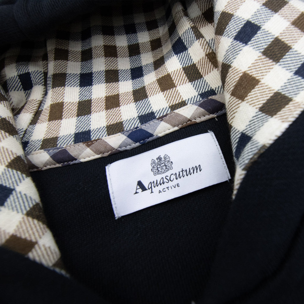 Aquascutum Small Logo Full Zipped Hoodie Black 16